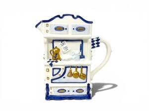 World Bazaar Inc. Blue and White Ceramic Kitchen Hutch Figural Pitcher